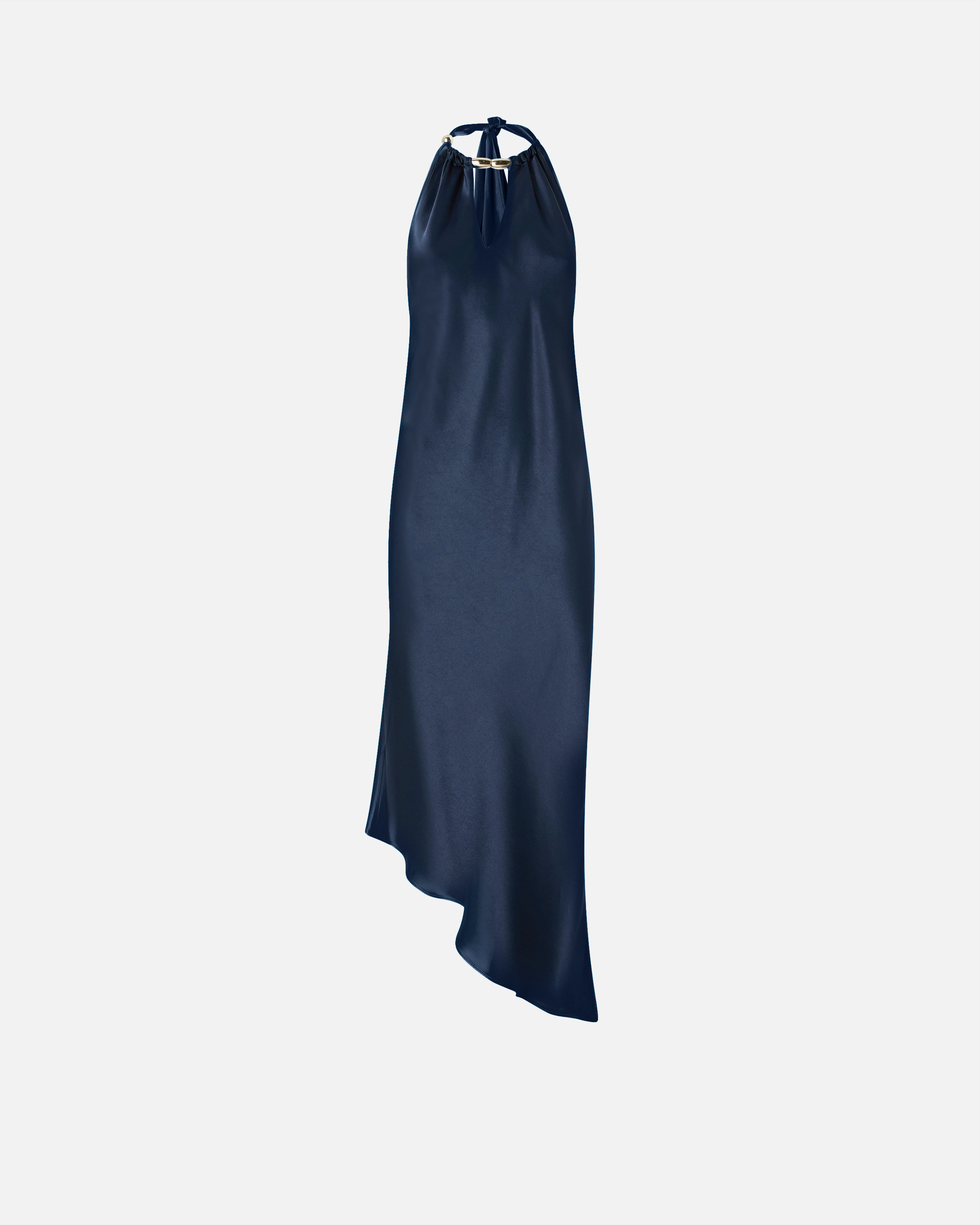 Pinko, Robe longue dos nu, Bleu nuit sans lune, 36