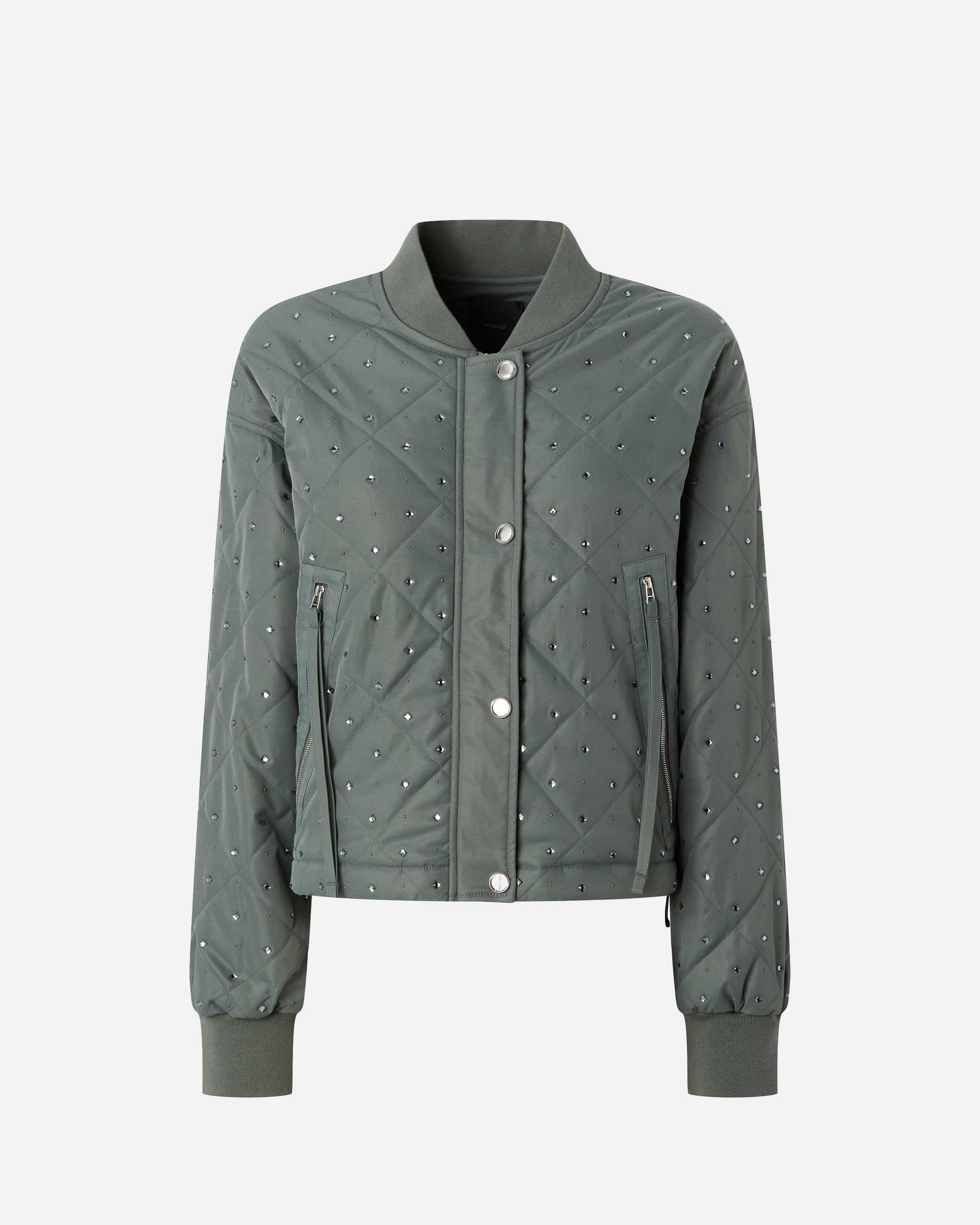 Pinko, Bomber matelassé et clouté à strass, X84, 48