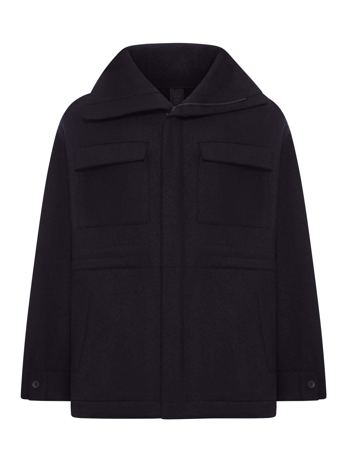 LOOSE FIT ZIP-UP SAHARA JACKET IN VIRGIN WOOL CLOTH - Transit - Man