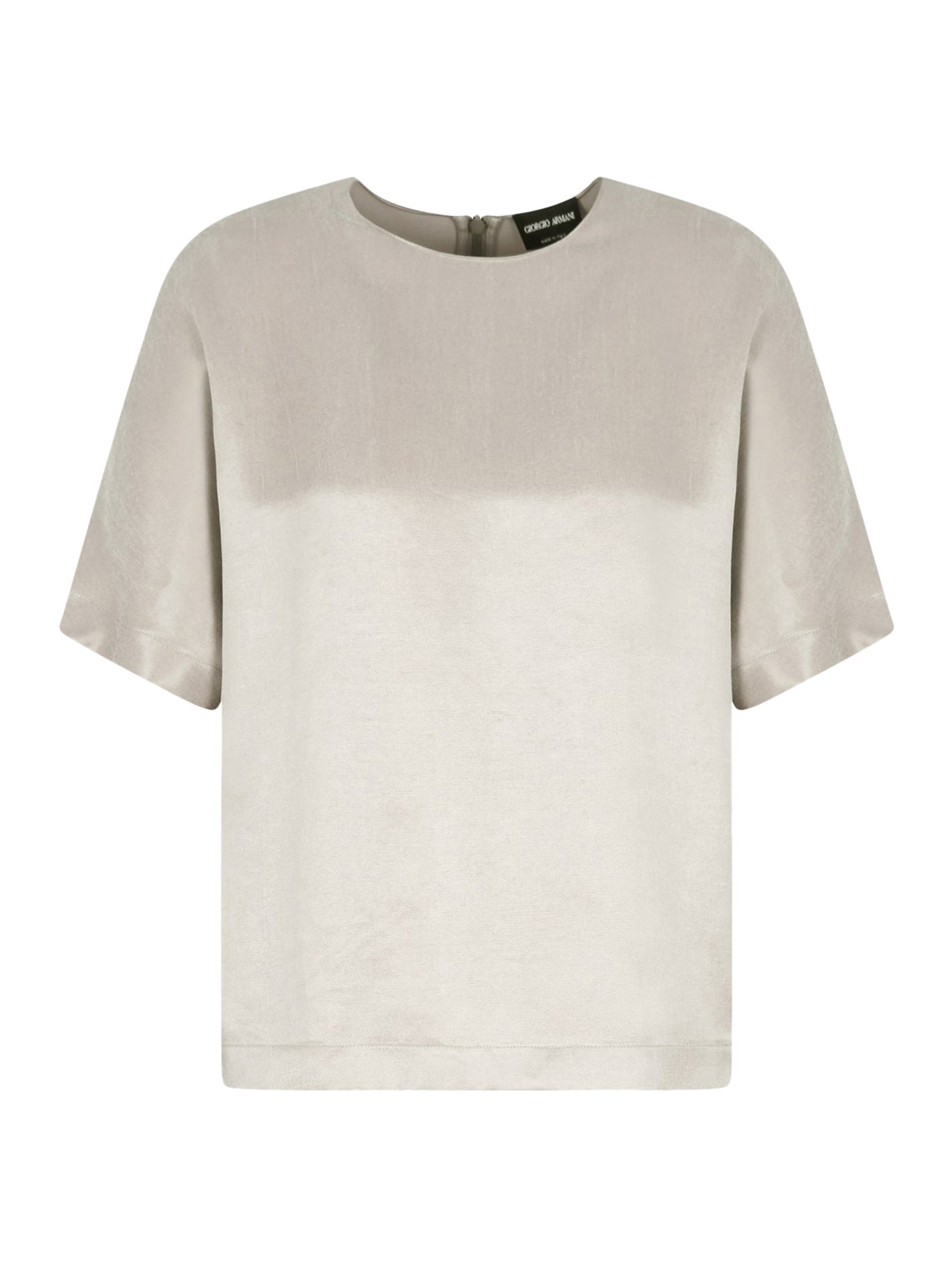 CREWNECK BLOUSE IN VISCOSE AND CUPRO - Giorgio Armani - Woman