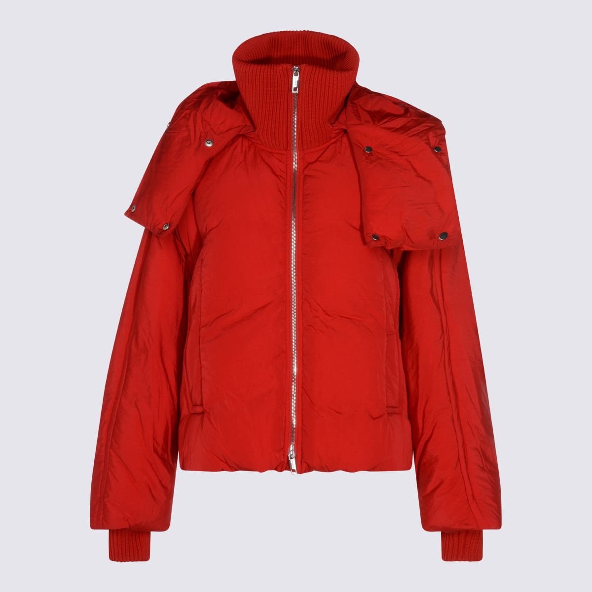 SportMax Red Glizia Down Jacket