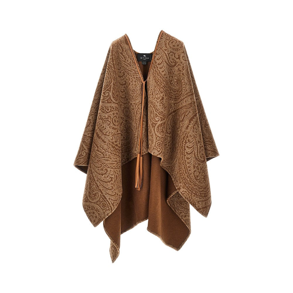 ETRO Paisley wool and cashmere cape Woman One Size