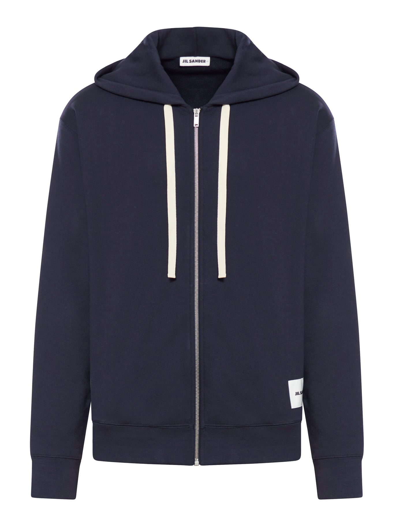 HOODIE WITH ZIP AND LOGO - Jil Sander - Man
