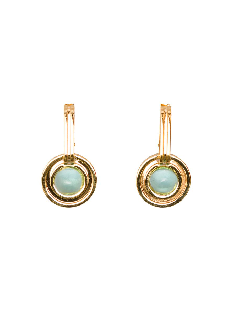 Sophia Gold Plated Brass Earrings With Stone Leda Madera Woman