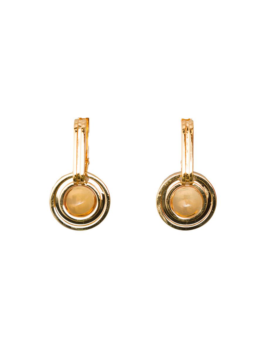 Sophia Gold Plated Brass Earrings With Stone Leda Madera Woman